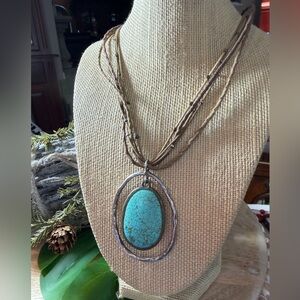 Silpada Howlite Pendant Necklace with Silver Accents Gorgeous